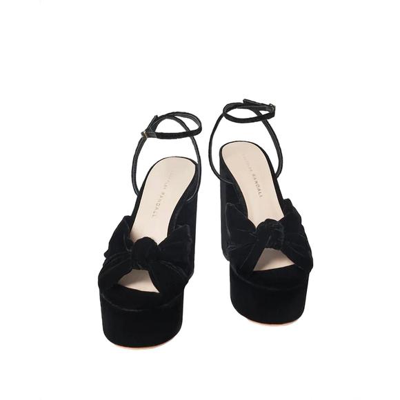 NEW LOEFFLER RANDALL roz knot platform sandal in black - Picture 5 of 5